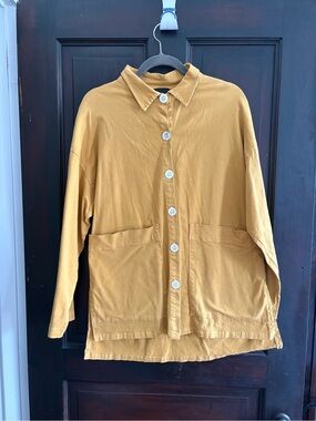 Women's MIEN Ochre Button-Front Chore Coat